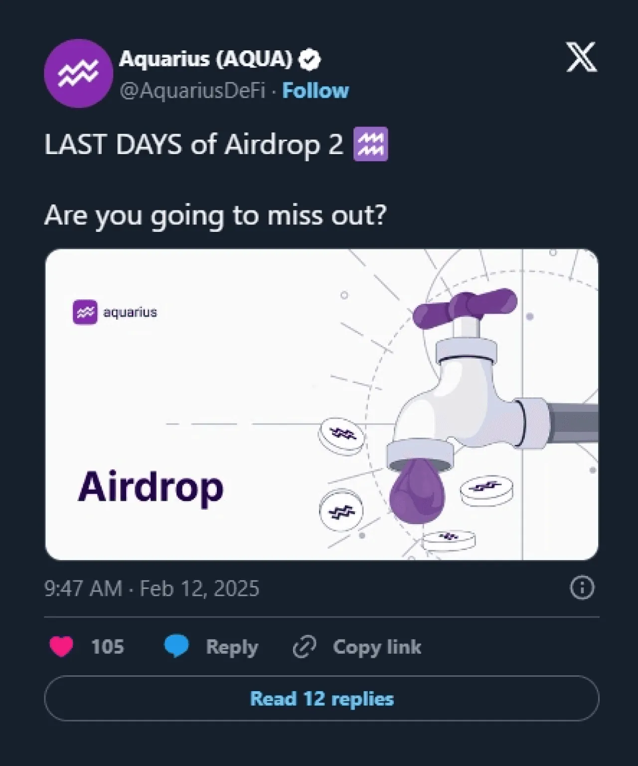 Airdrop 2 reminder: 'LAST DAYS', Feb 12, 2025