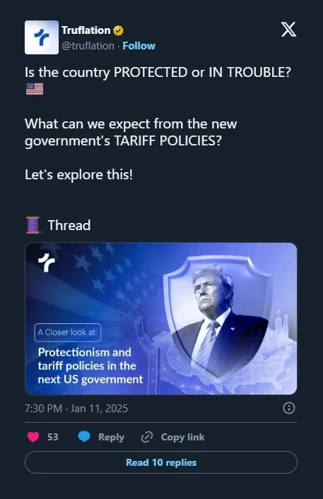 Thread on US tariff policies, Jan 11, 2025